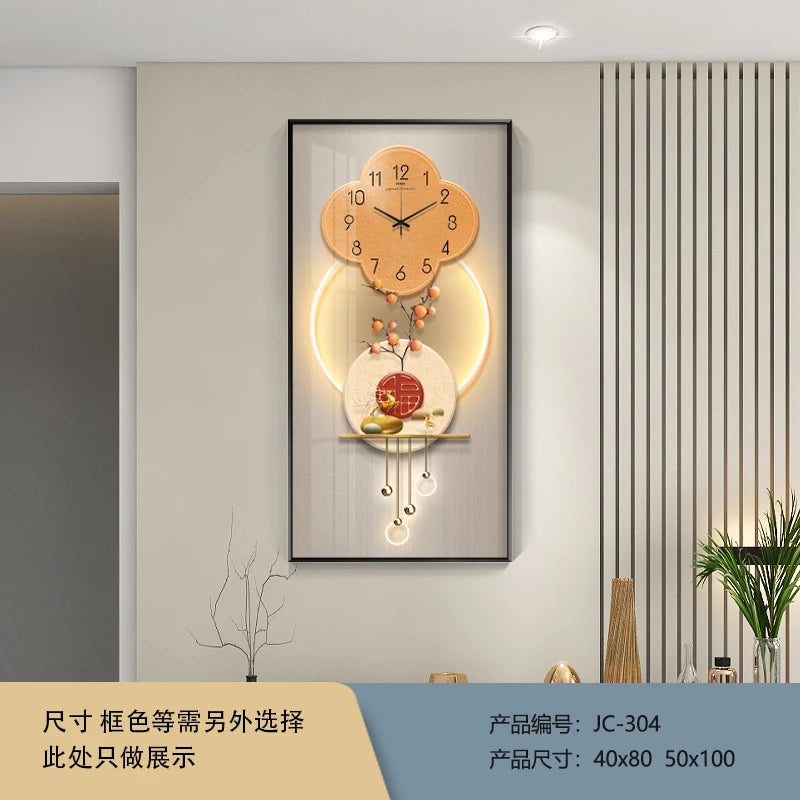 Classic Square Wall Clock Light Hanging Design Large Wall Clock Living Room Gold Montre Murale Salon Home Decorating Items
