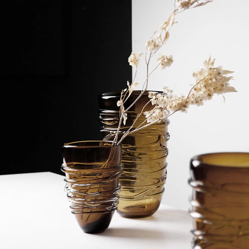 Hydroponic Vases Home Decoration Glass Flower Vase Elegant Modern Interior Art Vases Table Decorating Vase for Dried Flowers