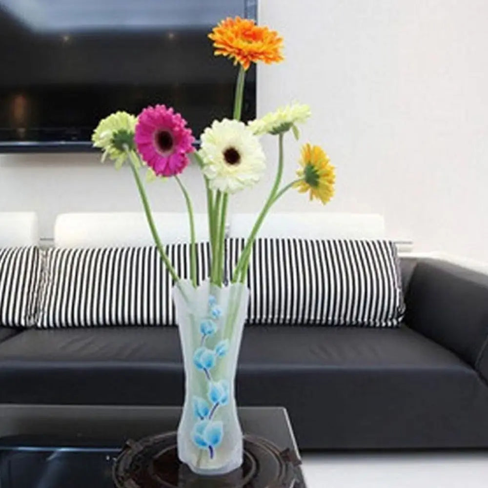 Reusable PVC Folding Vase Durable Cute Foldable Simple Flower Vase Easy to Store Cartoon Flower Vase Office