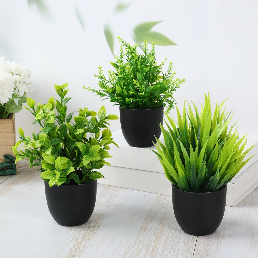 Artificial Plants Potted Green Bonsai Small Tree Grass Plant Pot Ornament Fake Flower for Home Garden Decor Wedding Party Decor