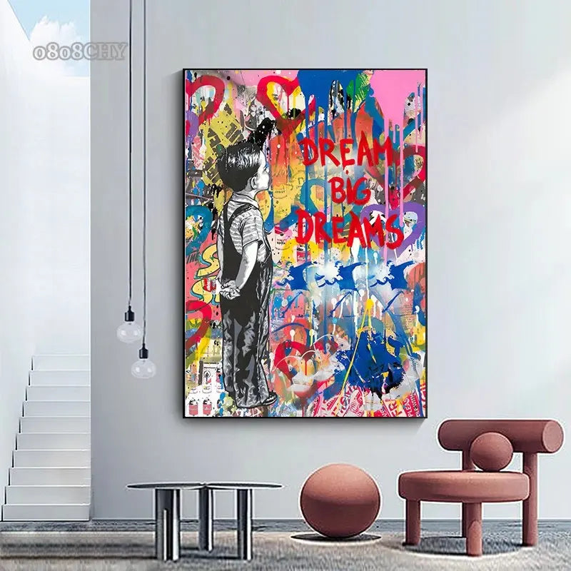 Modern Abstract Street Wall Art Painting Banksy Graffit Art Canvas Painting Prints Poster Cuadros Wall Art Pictures Home Decor