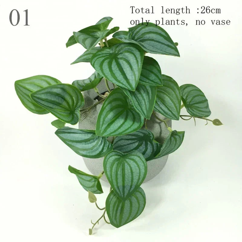 Artificial Terrarium Plants Vine Wall Hanging Flower Rattan Simulation Plastic Leaf Rattan Green Grass Home Balcony Garden Decor