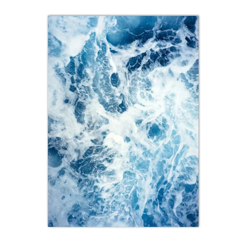 Coastal Seascape Canvas Painting Wall Art Picture Beach Blue Ocean Wave Sea Water Surf Posters And Prints Living Room Home Decor