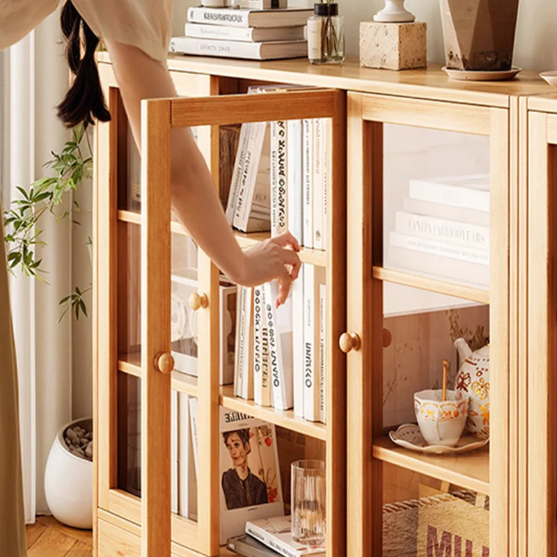 Wood Rustic Storage Cabinet Narrow Luxury Design Multifunction Display Cabinet Retro Elegant Muebles Salon Living Room Furniture