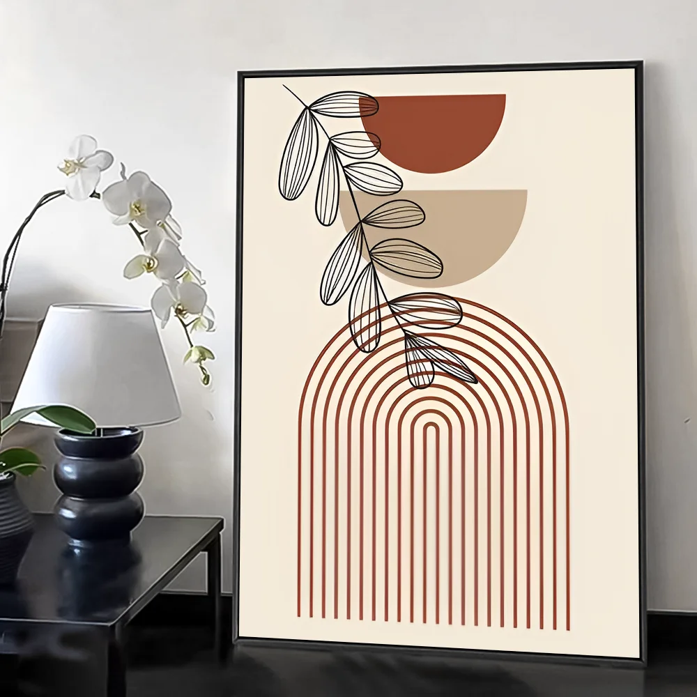 Bohemian styleAbstract Geometric Line boho Poster HD art sticky wall waterproof home living room bedroom bar aesthetic decoratio