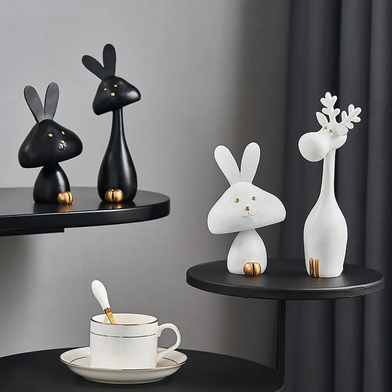 1PCS Nordic Minimalist Resin Decorative Figurines for Table Living Room Entryway Home Decor Creative Kids Bedroom Room Design