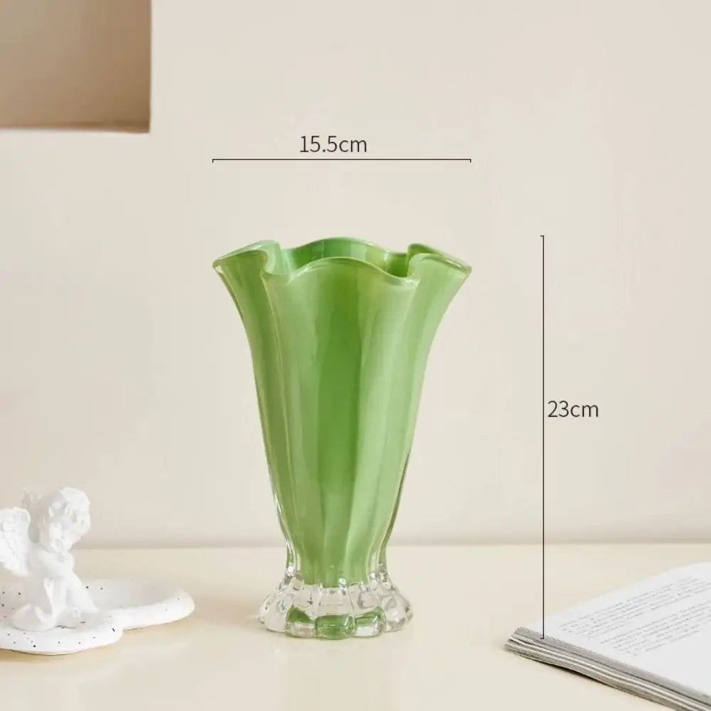 INS Flower Vase Modern Smooth Creative Glass Vase Simple Solid Color Desktop Decorating Flowerpot Dining Table