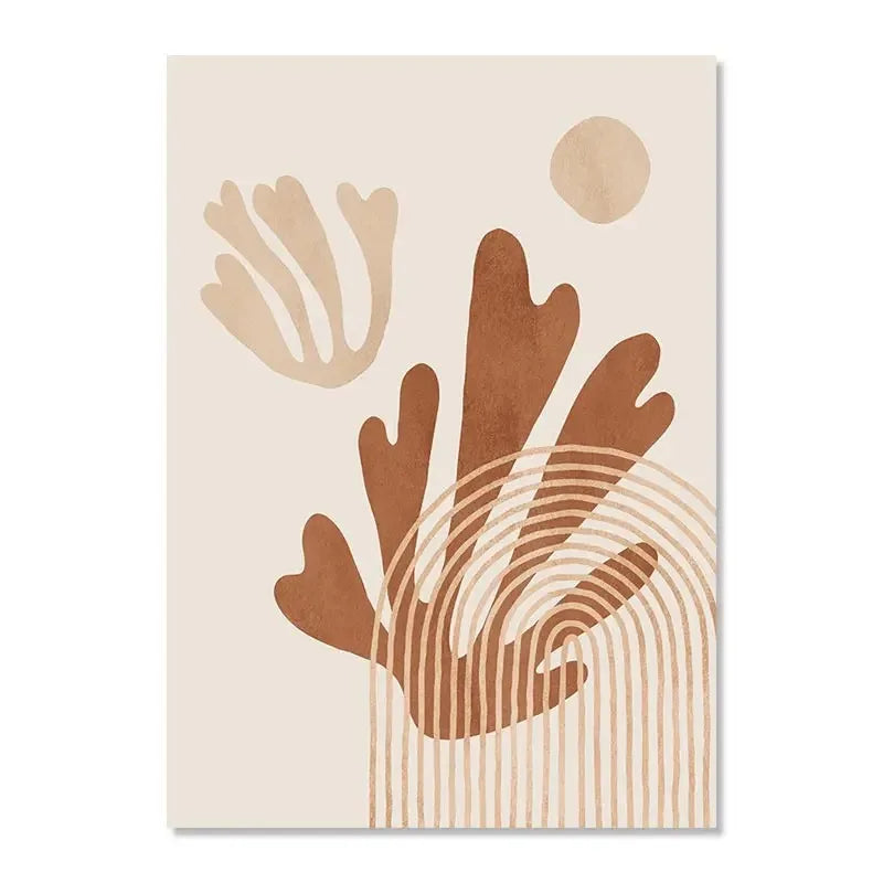 Abstract Coral Line Wall Art Oil Painting Bohemian Poster Beige Matisse Print Picture Nordic Living Room Home Decoration Mural