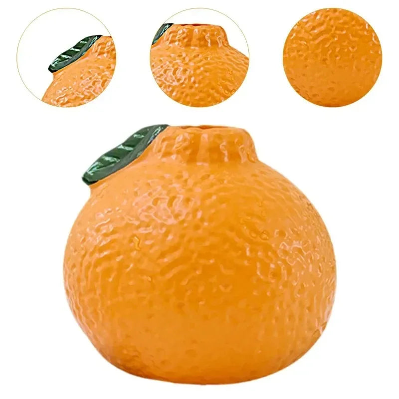 Orange Fruit Shaped Flower Vase Home Propagation Vase Desktop Art Vase Tabletop Decoration Bunch Centerpieces Decoration