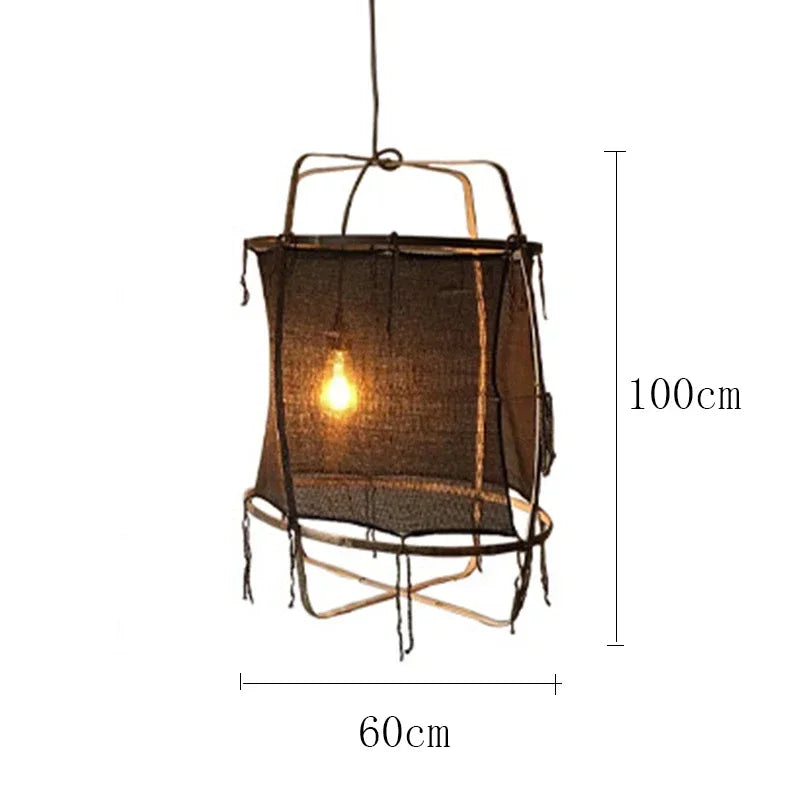 Modern bohemian fabric ceiling pendant lamp for living room hotel shop Art Deco gauze hanging light restaurant decor fixture