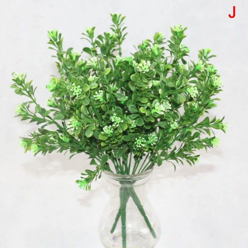 Artificial Plants Fake Leaf Foliage Bush Home Office Garden Wedding Decors