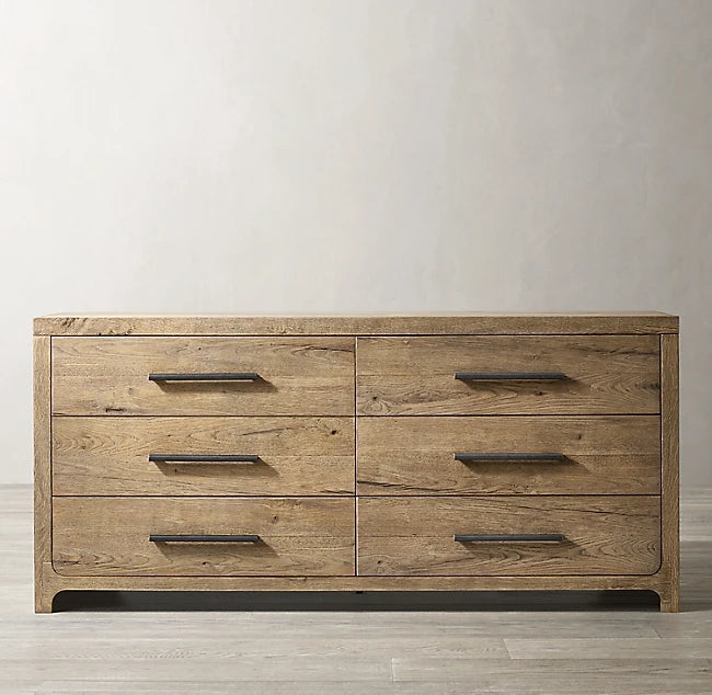 Indoor Bedroom Furniture 6 Dressers Durable Solid Oak Wooden Storage Dresser