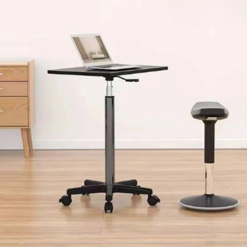 Modern Mobile Adjustable Desk, Dormitory Laptop Workstation, Small Bedside Table with Casters, Live Streaming Desk