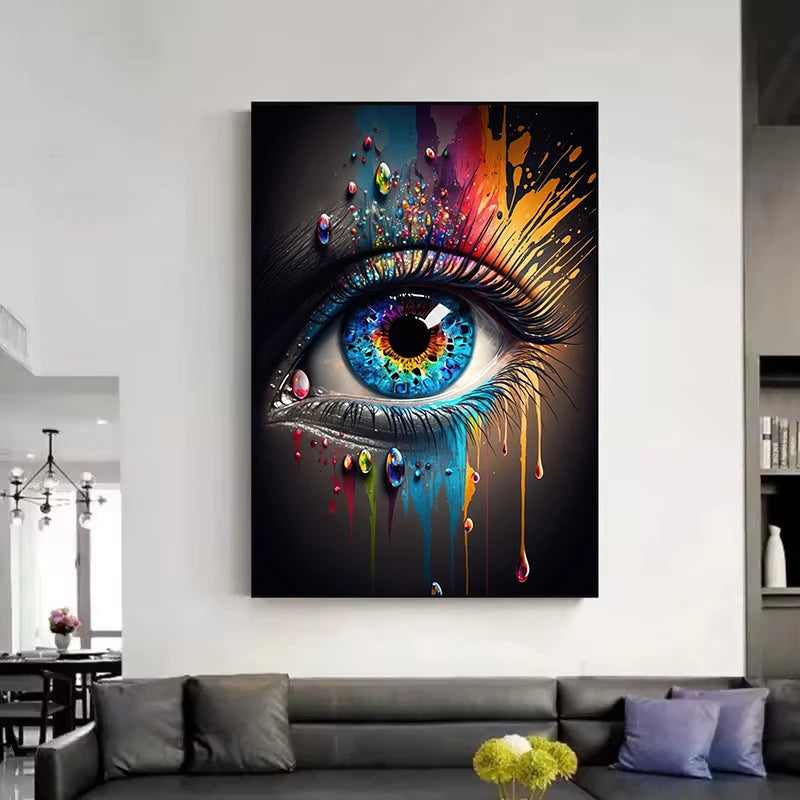 Classic Abstract Wall Art , Eye Features Mural, HD Canvas Print Poster for Home Living Room Bedroom Office Decoration Cuadros