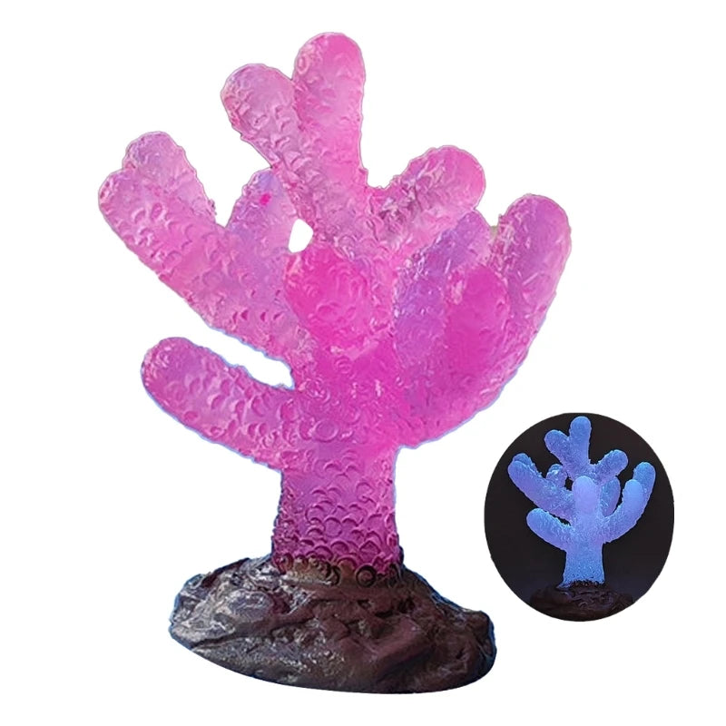 AquaticWater Coral Figurine Fishtanks Glowing Decors Aquariums Sinkable Ornament