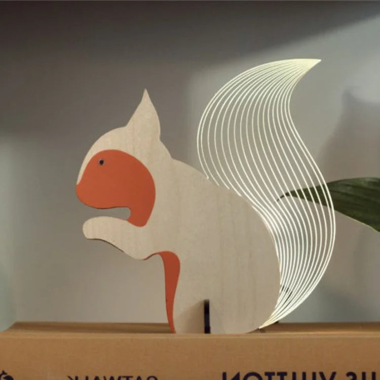 Creative Home Decorate Animal Luminous Ornaments Wood Acrylic Art Table Ornaments Pelican Sirius Whale Toucan Room Decor