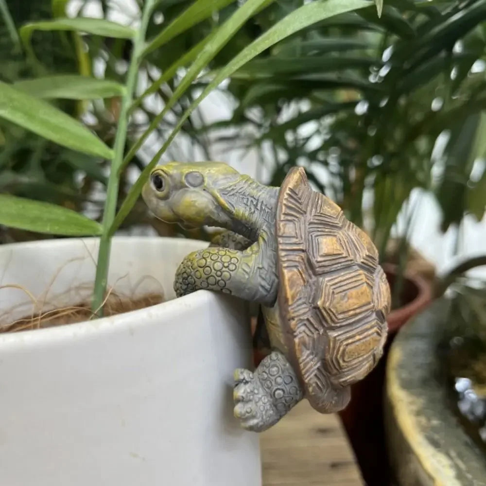 Ornaments  Cartoon Small Turtle Cute 3D Turtle Hanging Decorative Pot Hanging Handmade Simulated Turtle Ornaments Home Decor