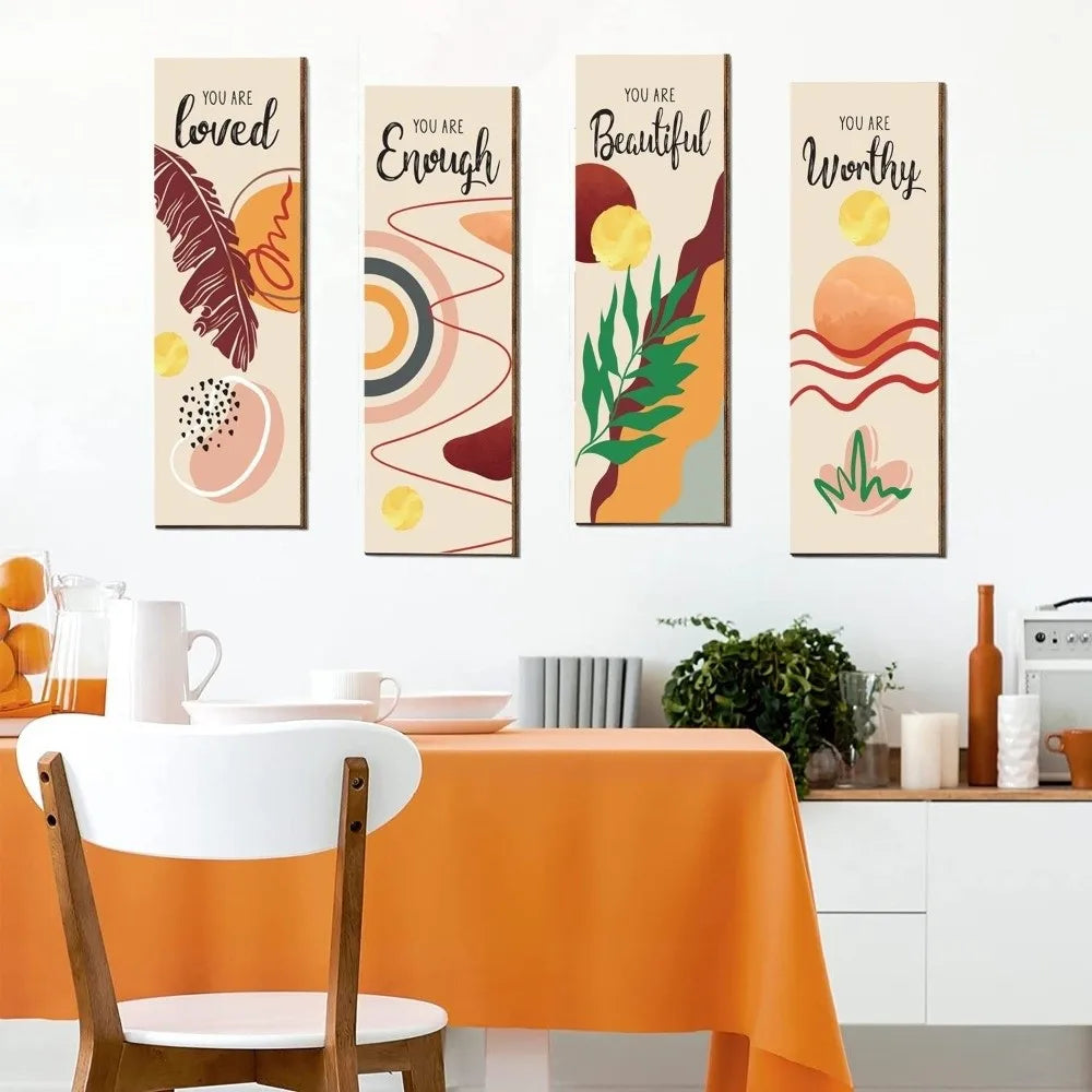 Inspirational Quotes Bohemian Abstract Hanging Sign Handmade Artistic Wooden Wall Hanging Plate Wall-mounting Decorative Panel