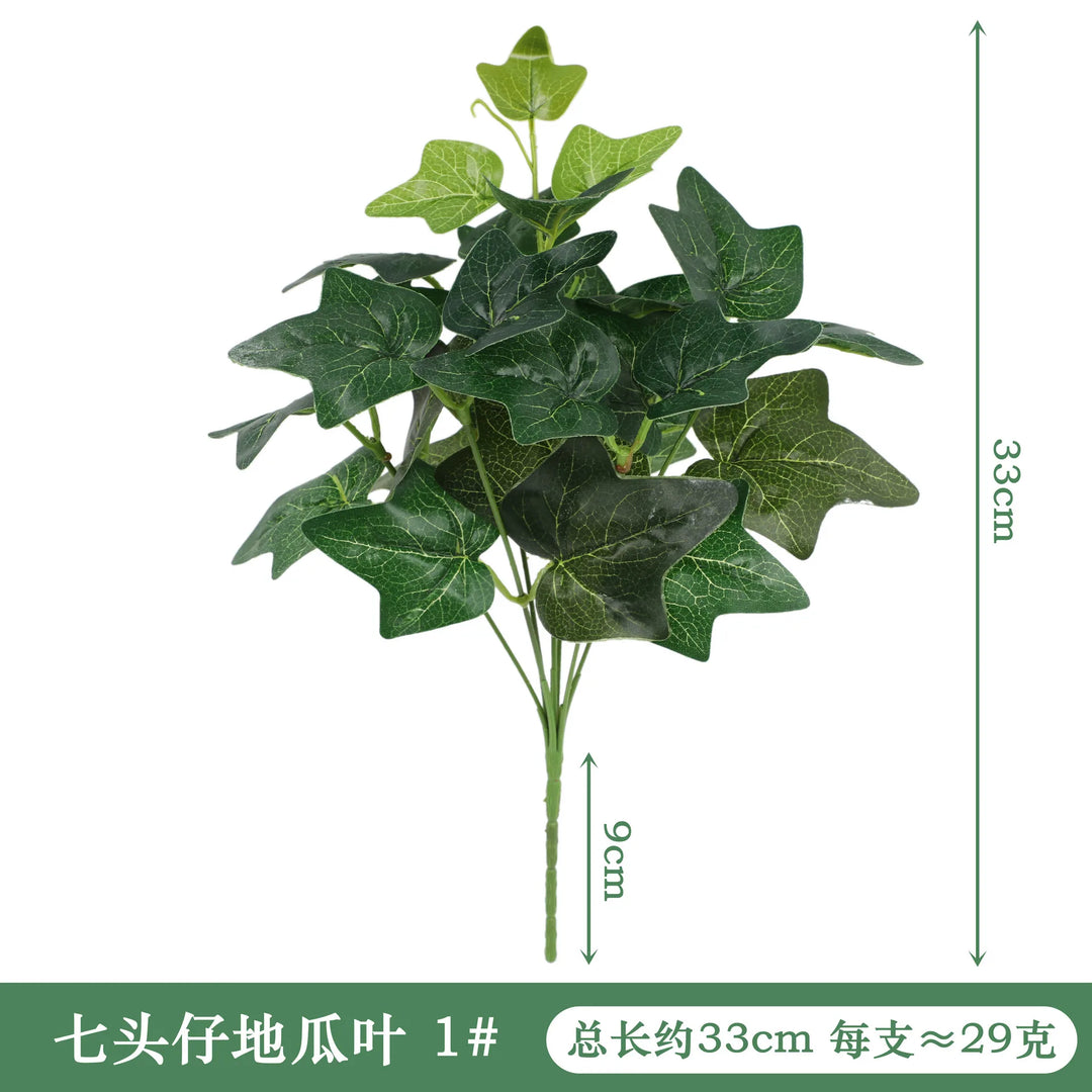Artificial Plants Leaves Silk Tortoiseshell Leaf Dieffenbough Fake Small Fairy Taro Simulation Green Plant Living Room Decor