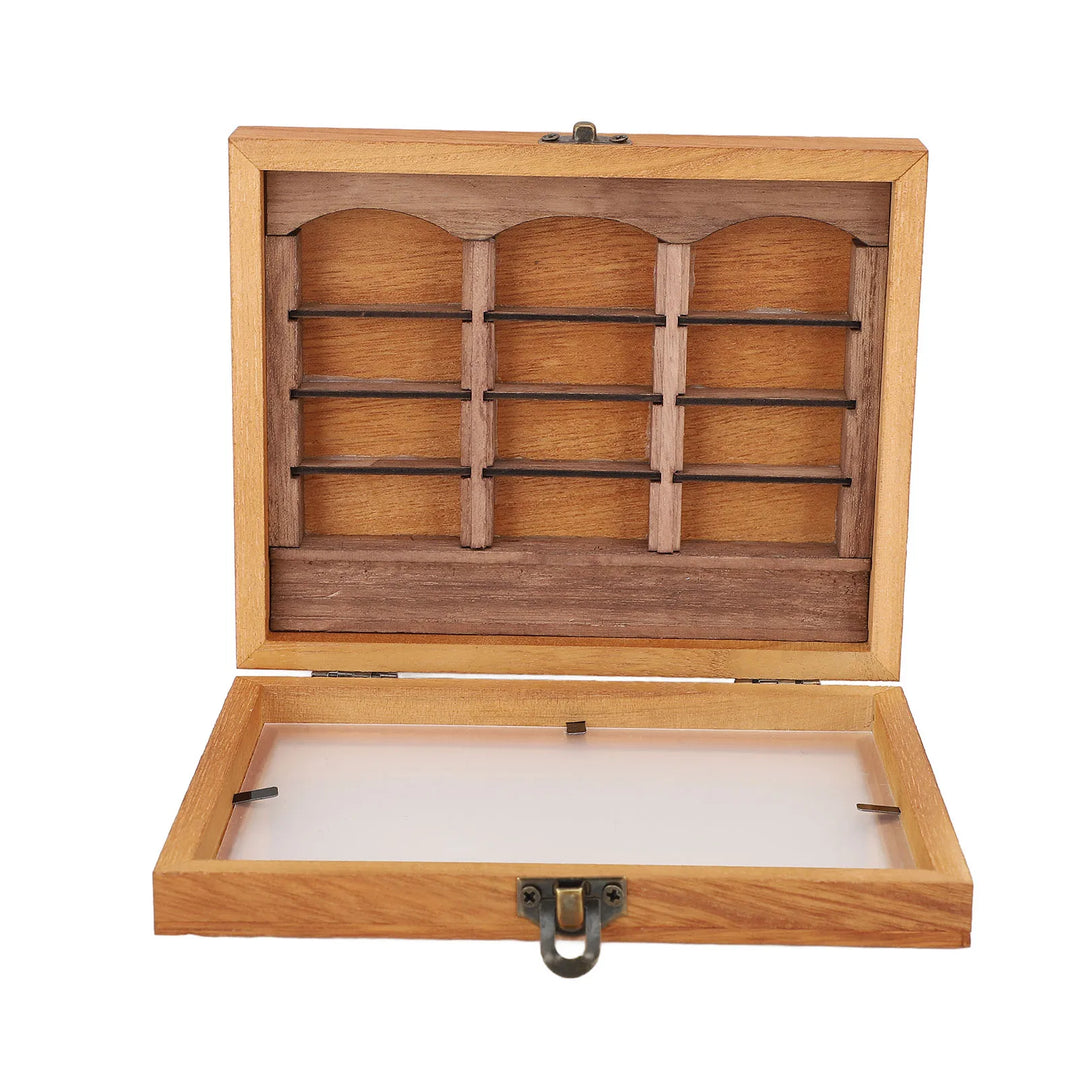 Miniature Bookshelf Ornament Artistic  Wood Elegant Miniature Book Boxes Display Shelf For Living Room Desk Ornament