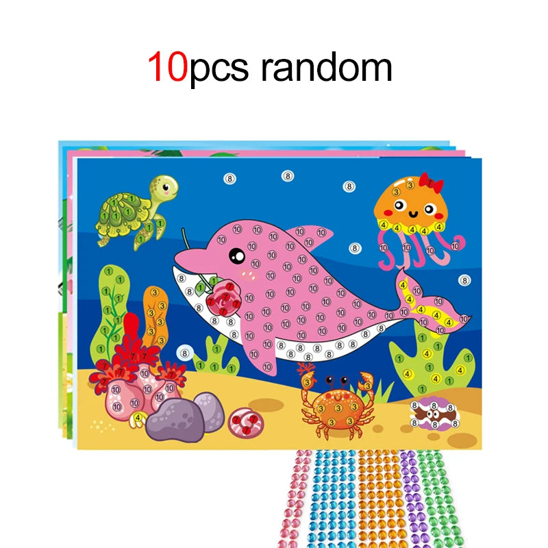 5~20pcs Decorative Painting DIY Diamond Stickers Household Handmade Crystal Paste Painting Mosaic Handicrafts Random Color TMZ