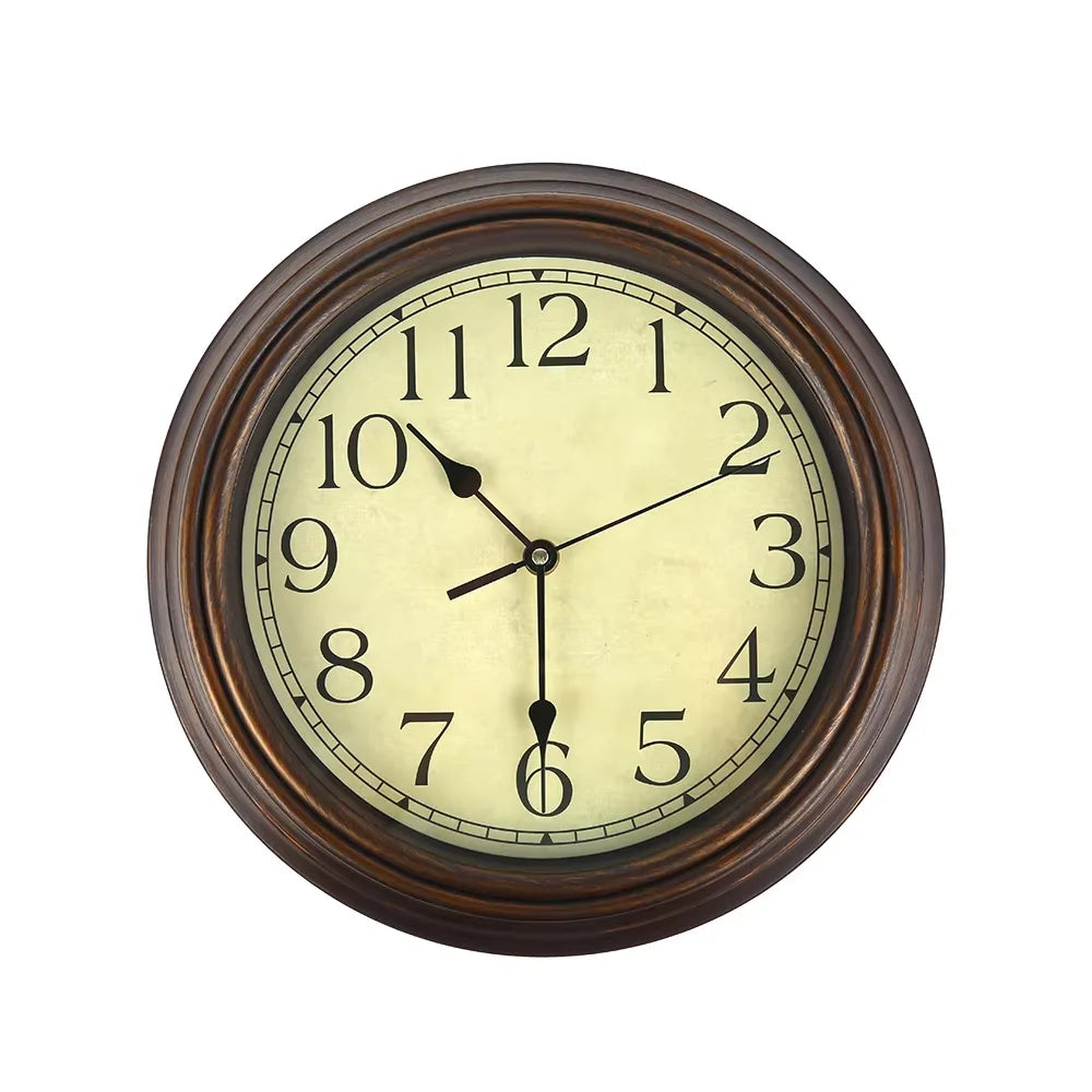 Wall Clock Large with Retro Design American Retro Clock Mechanism Non Ticking Classic Silent Clock for Living Room Kitchen Decor