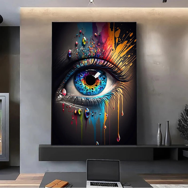 Classic Abstract Wall Art , Eye Features Mural, HD Canvas Print Poster for Home Living Room Bedroom Office Decoration Cuadros