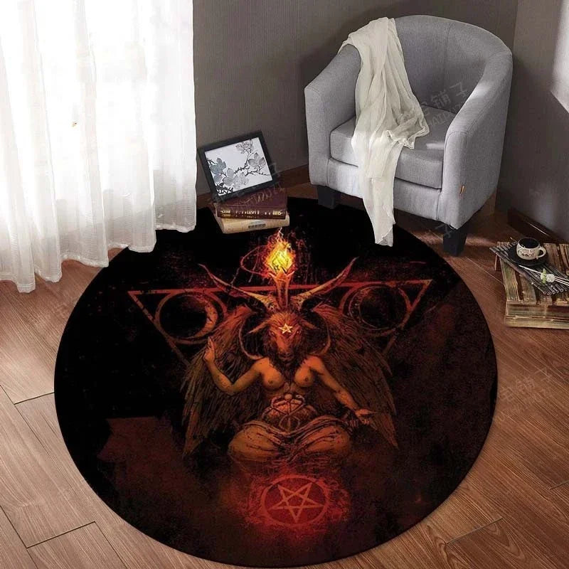 Home Decor Personalized Carpet Round  Gothic Satanic  Pet Mat Black  Divining  Bedroom rug