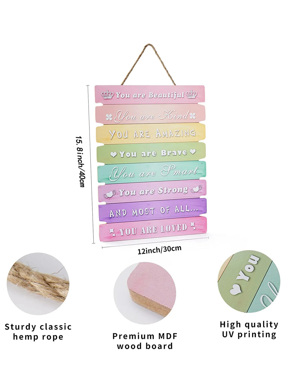 Wall Decor Aesthetic Motivational Wall Art Girl Boys Room Wall Decor Wooden Wall Hanging Sign Room Decorations for Teens Toddler