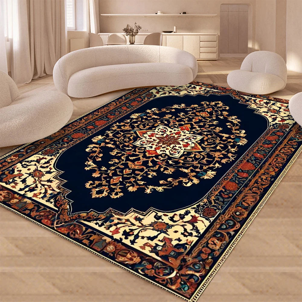 Home Persian Style Area Rug High Abstract Flower Art Carpets for Living Room Bedroom Anti-Slip Floor Mat Kitchen Tapetes De Sala