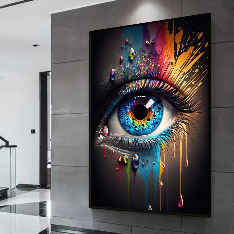 Classic Abstract Wall Art , Eye Features Mural, HD Canvas Print Poster for Home Living Room Bedroom Office Decoration Cuadros