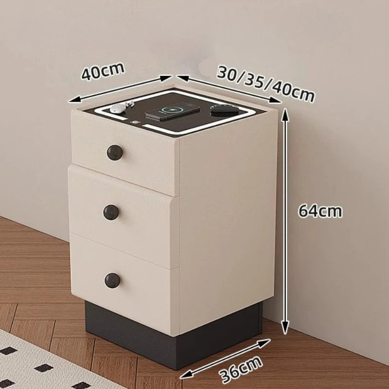 Minimalist Storage Nightstand Aesthetic Lamp Smart White Nightstand Drawer Cabinet Mesita De Noche Dormitorio Home Furniture