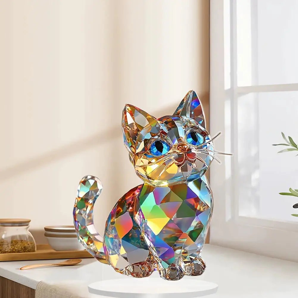 Cute Cat Ornament 2D Flat Acrylic Figurine Art Home Decoration Perfect Gift for Family and Friends Bedroom Desktop Decoration