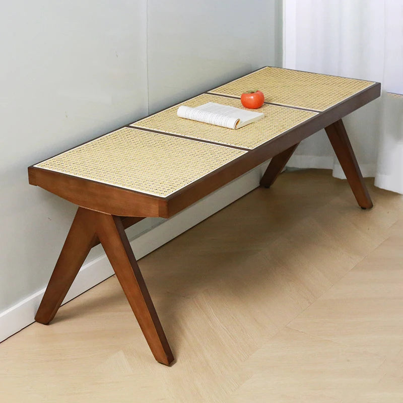 Vintage Wooden Stools Bench Woven Stools Modern Living Room Ottomans Outdoor Single Person Ottomans Entrance Hall Furniture