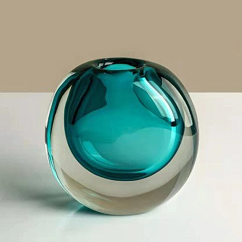 Nordic Vases Modern Flower Bottle Glass Minimalist Flower Vase Luxury Flowerpots Design Table Decoration Interior Accessories