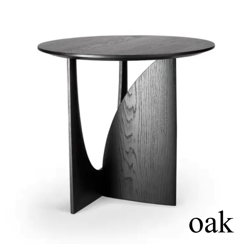 Wood Coffee Table Morden Designer Corner Interior Home Living Room Decoration Wood Round Sofa Side Table Room Small Furniture