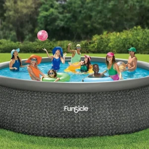 Funsicle Quickset 18 by 48 Inches Round Inflatable Ring Top Outdoor Above Ground Swimming Pool Set with Filter Pump
