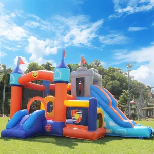 Commercial Inflatable Bounce House, PVC Bouncy Castle Slide for Kids, Backyard Jump Bouncer, Games with Blower,