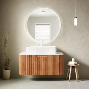 30'' Floating Bathroom Vanity with Sink, Modern Bathroom Vanities with Rectangular Ceramic Basin and Marble Top, Extra Large